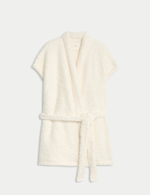 Chaleco bata atada de tejido Borg