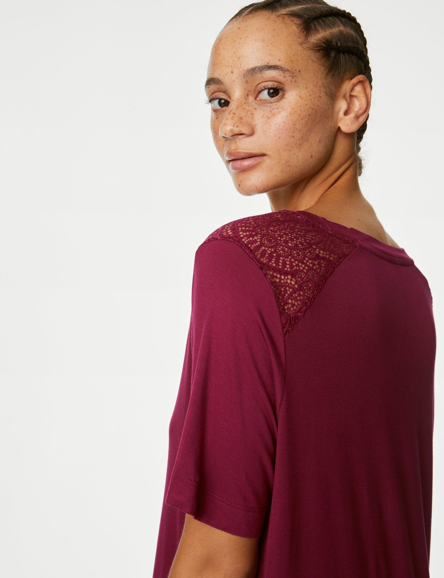 Camisola de manga corta de viscosa