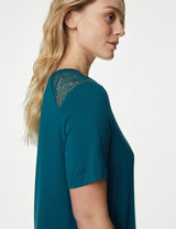 Camisola de manga corta de viscosa