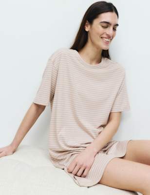 Camisola de manga corta de rayas