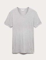 Camisola de viscosa de manga corta con escote en pico