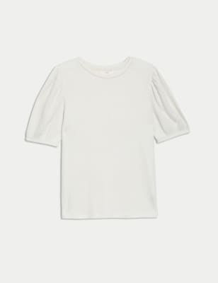 Top de manga corta waffle