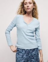 Pijama con top liso de  manga larga