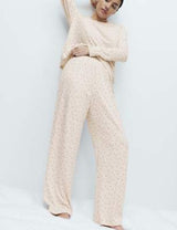 Pijama de punto con pantalón largo y top de manga corta
