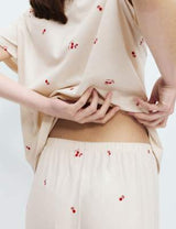 Pijama de punto con pantalón largo y top de manga corta