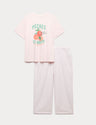 Pijama de manga corta y pantalón pescador