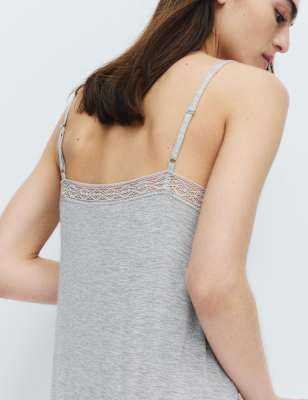 Camisola de tiros con borde de encaje