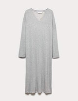 Camisón de manga larga y escote pico con detalle de encaje
