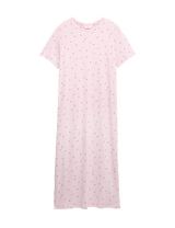 Camisón largo estampado de manga corta