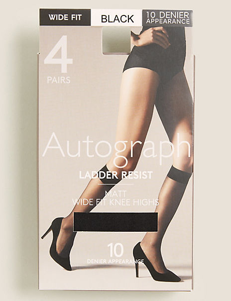 Pack 4 medias a la rodilla 10 Denier