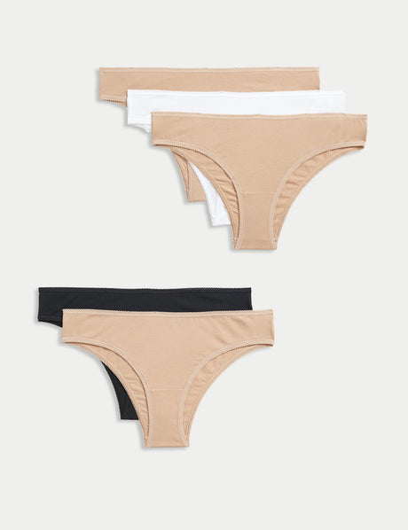 Pack 5 bragas altas lisas