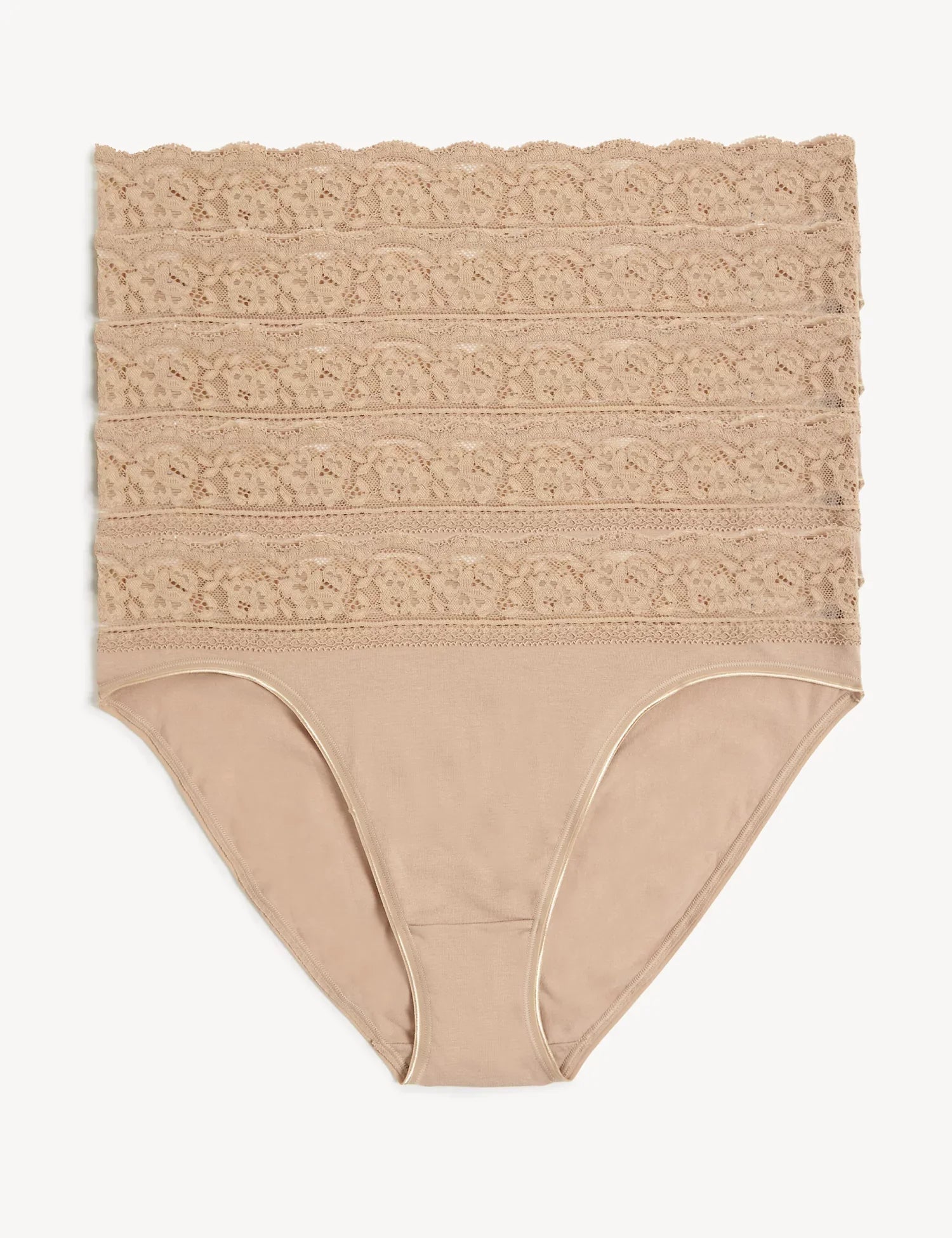 Pack x5 bragas altas detalle encaje