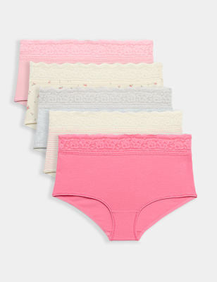 Pack 5 bragas altas detalle encaje