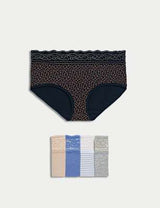 Pack 5 bragas altas detalle encaje