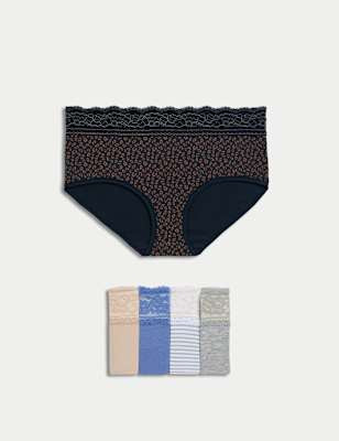 Pack 5 bragas altas detalle encaje