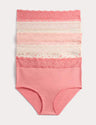 Pack 5 bragas altas FB estampadas con detalle encaje
