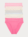 Pack 5 bragas altas HL estampadas con detalle encaje