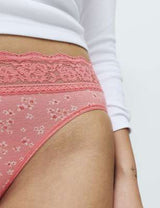 Pack 5 bragas altas HL estampadas con detalle encaje