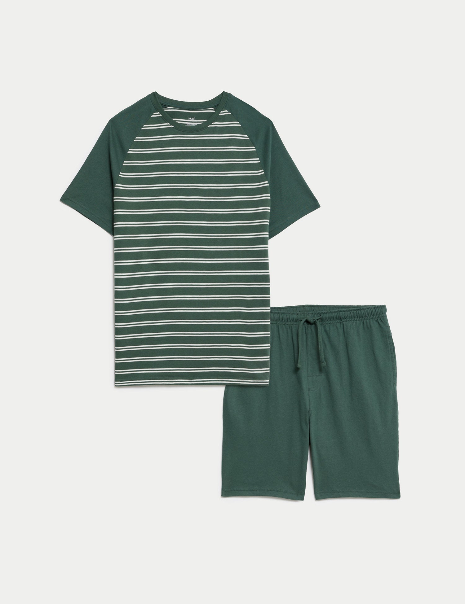 Pijama corto en punto camiseta a rayas