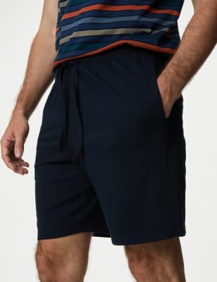 Pijama corto en punto camiseta a rayas