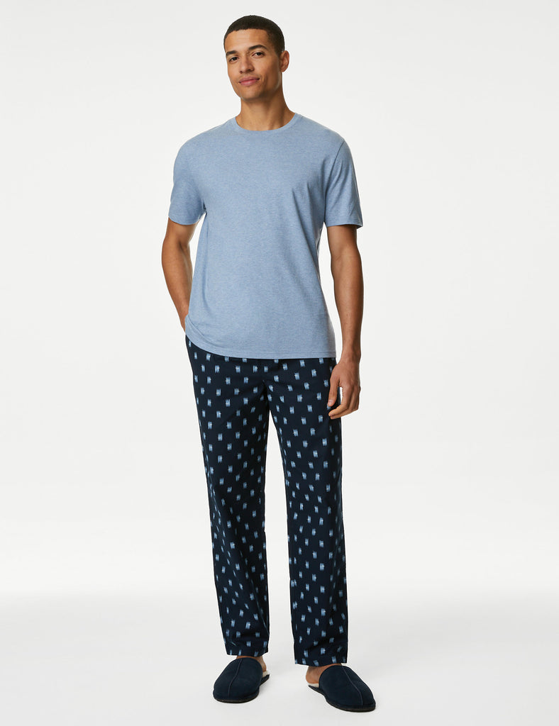 Pijama de punto con top de manga corta IKAT