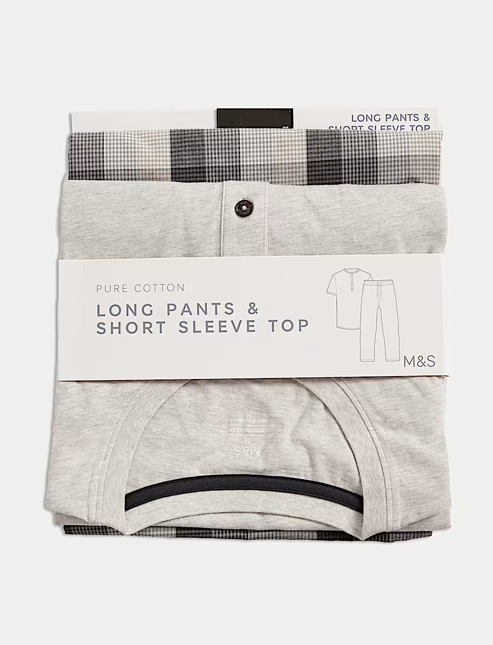 Pijama de punto con camiseta de manga corta diseño Geo