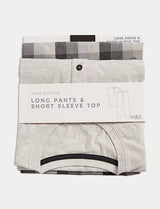 Pijama de punto con camiseta de manga corta diseño Geo