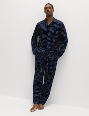 Pijama clásico de algodón a lunares