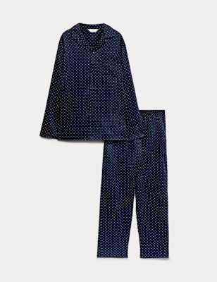 Pijama clásico de algodón a lunares