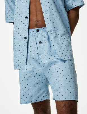 Pijama corto clásico algodón diseño Lunares