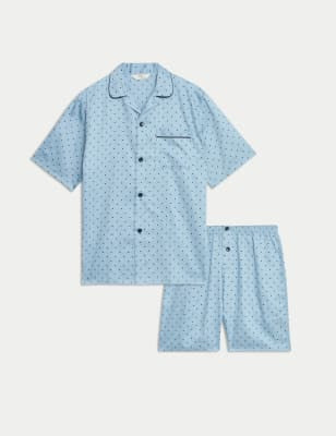 Pijama corto clásico algodón diseño Lunares