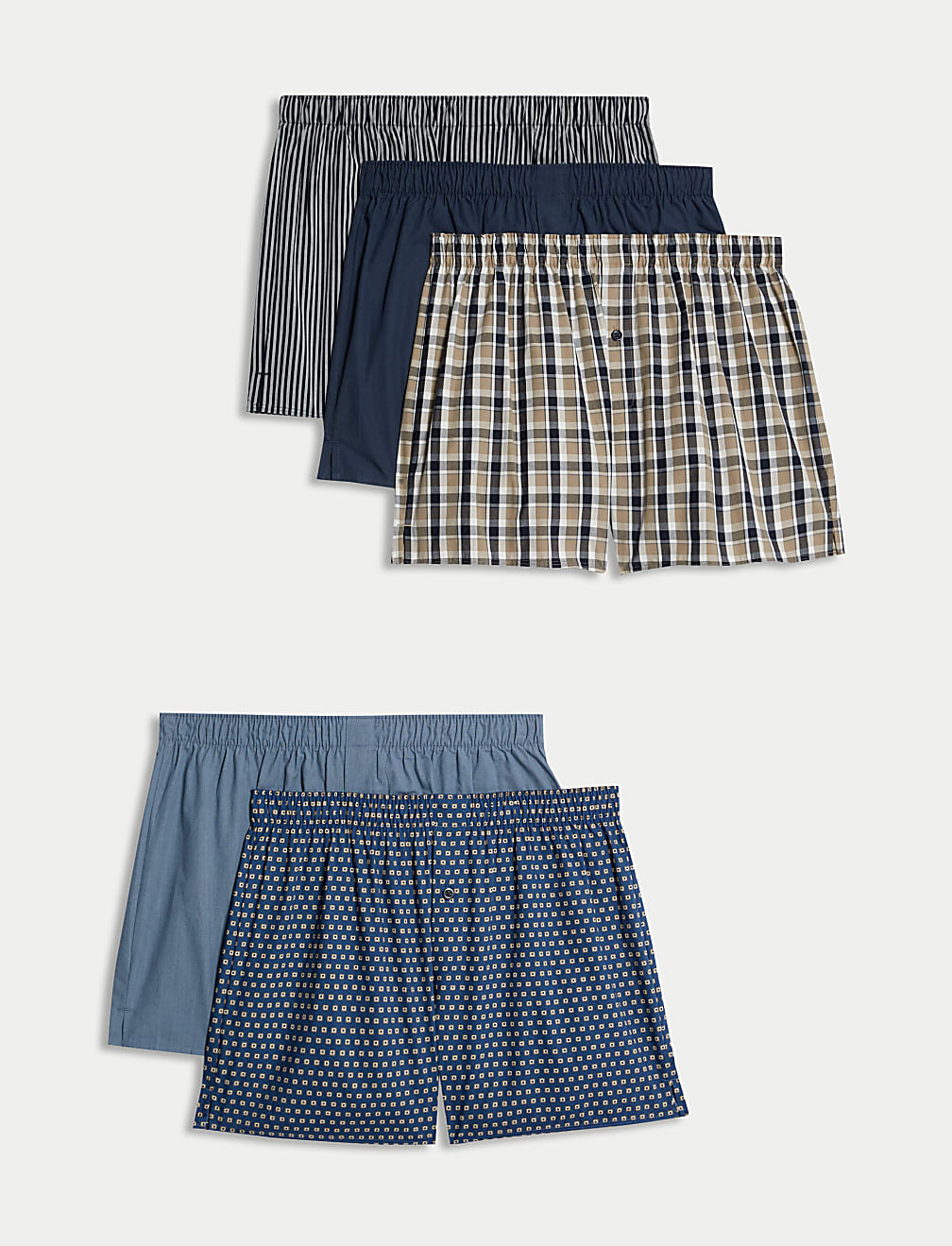 Pack de 5 boxers de tela con diseño