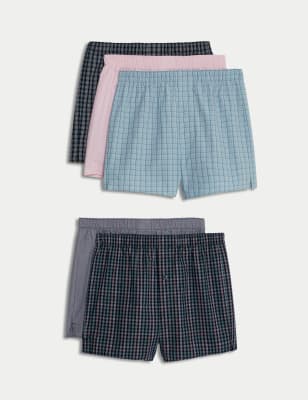 Pack de 5 boxers de tela a cuadros