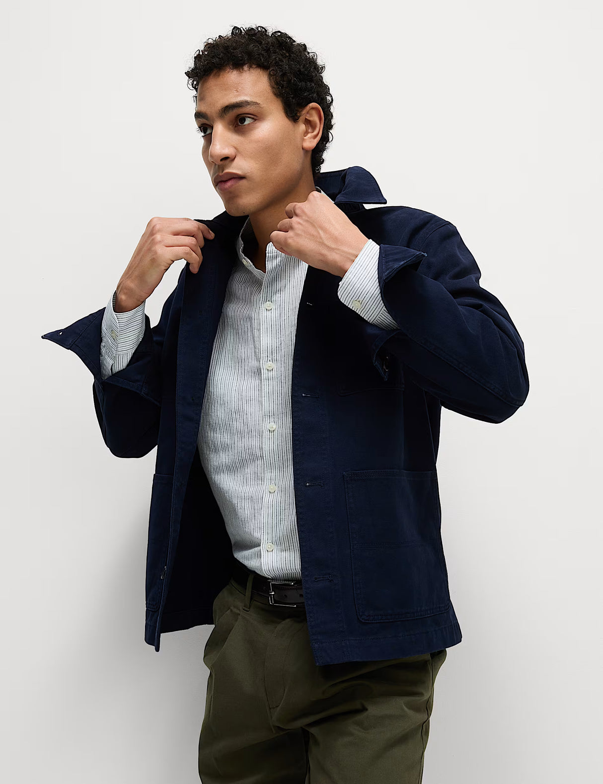 Chaqueta vaquera de algodón con bolsillos