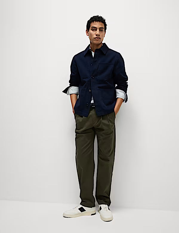 Chaqueta vaquera de algodón con bolsillos