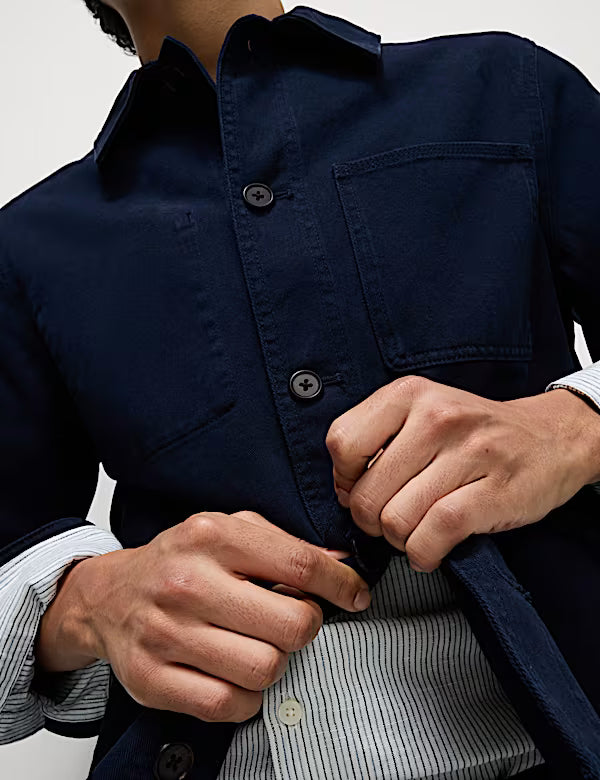 Chaqueta vaquera de algodón con bolsillos