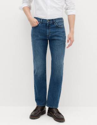 Pantalón elástico de corte recto