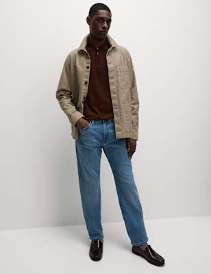 Pantalón elástico de corte recto