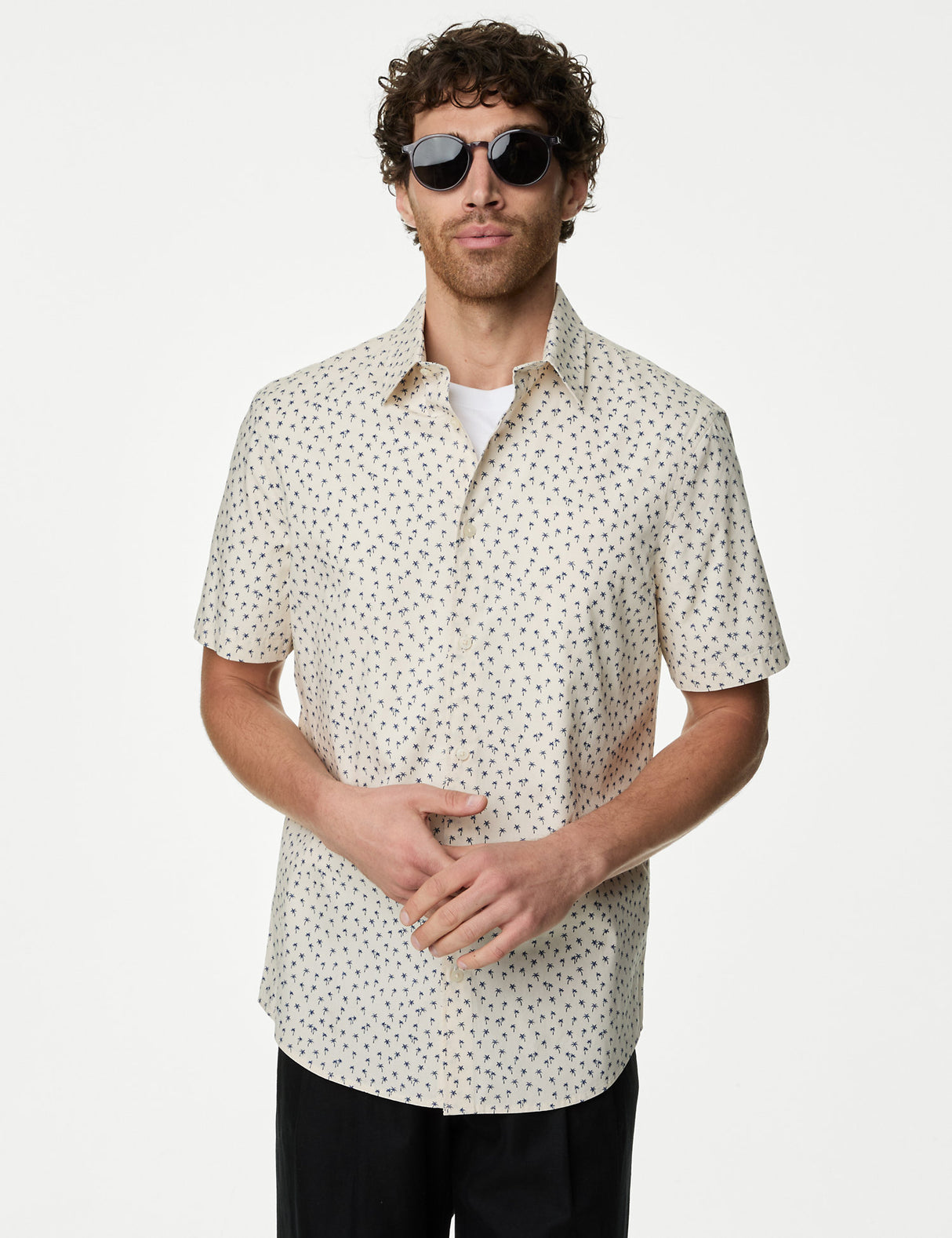 Camisa de manga corta puro algodón diseño
