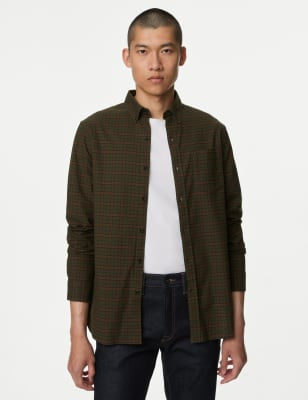 Camisa Oxford de manga larga  a cuadros