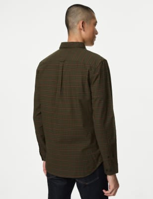 Camisa Oxford de manga larga  a cuadros