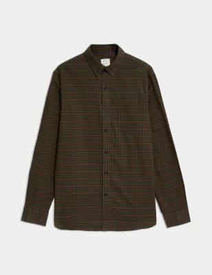 Camisa Oxford de manga larga  a cuadros