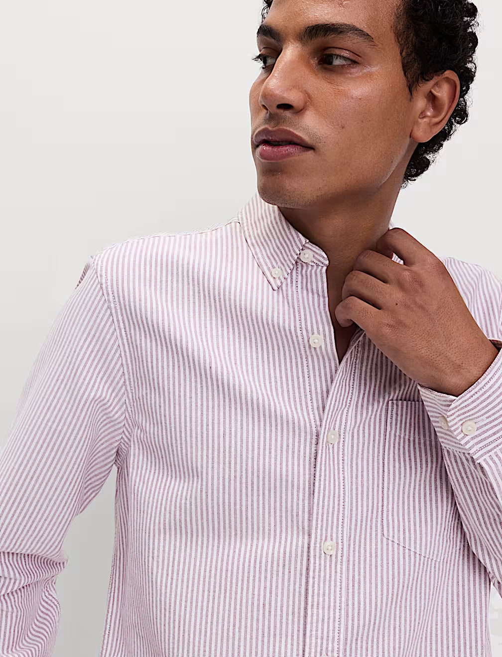 Camisa oxford  de algodón a rayas