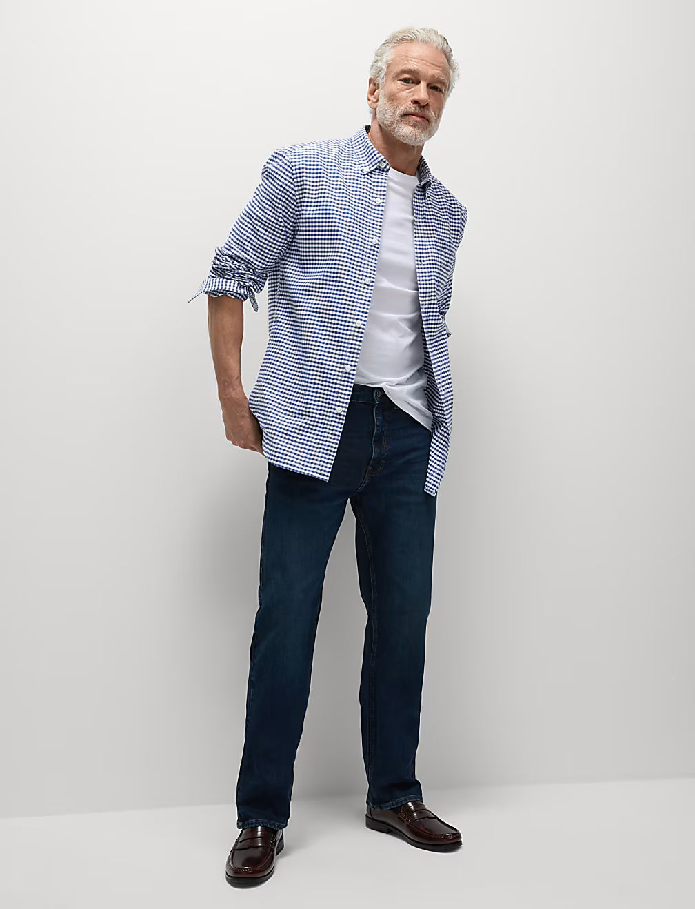 Camisa oxford de algodón a cuadros