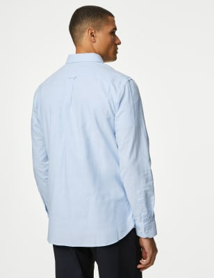 Camisa Oxford de manga larga  puro algodón