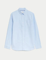Camisa Oxford de manga larga  puro algodón