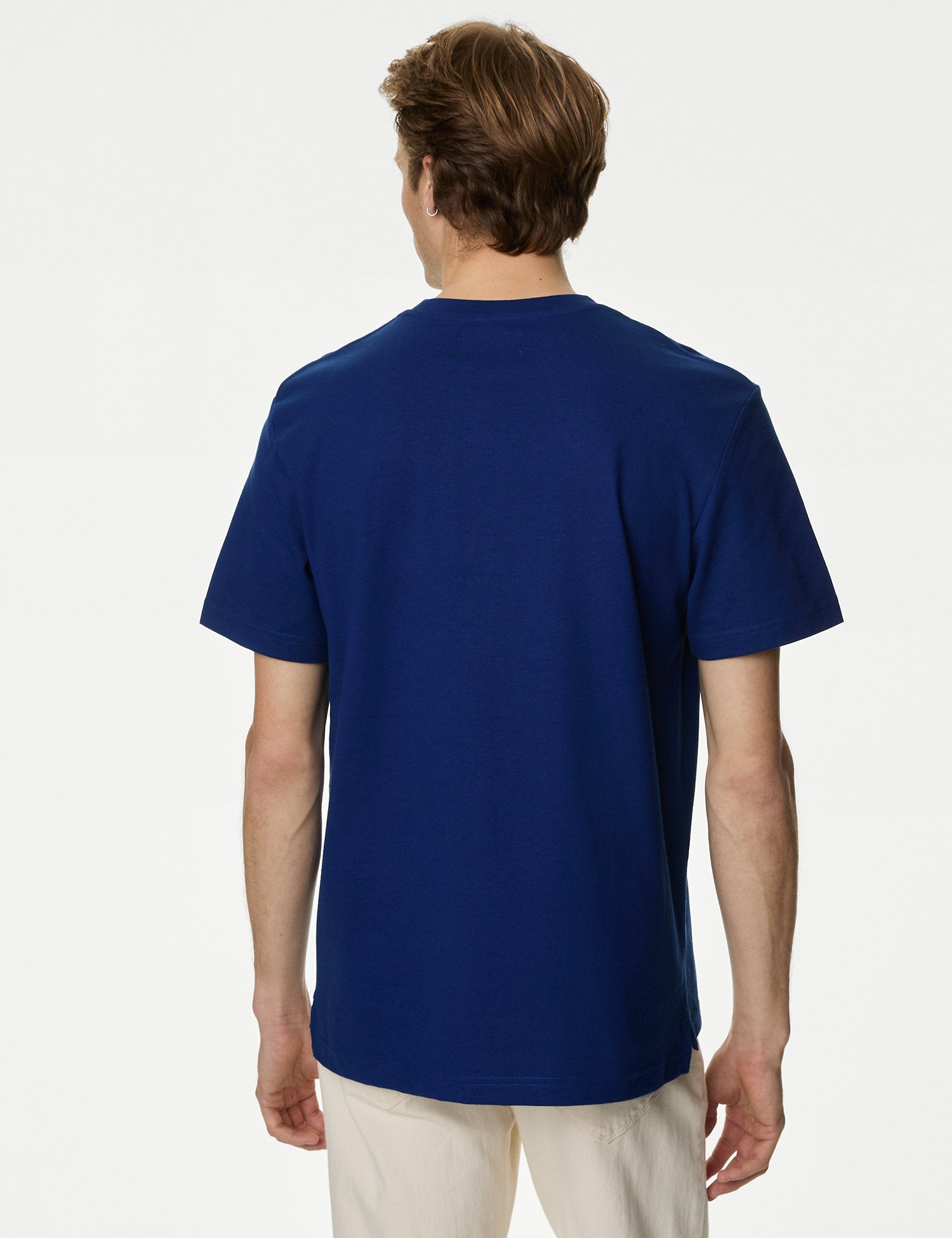 Camiseta de manga corta lisa con bolsillo