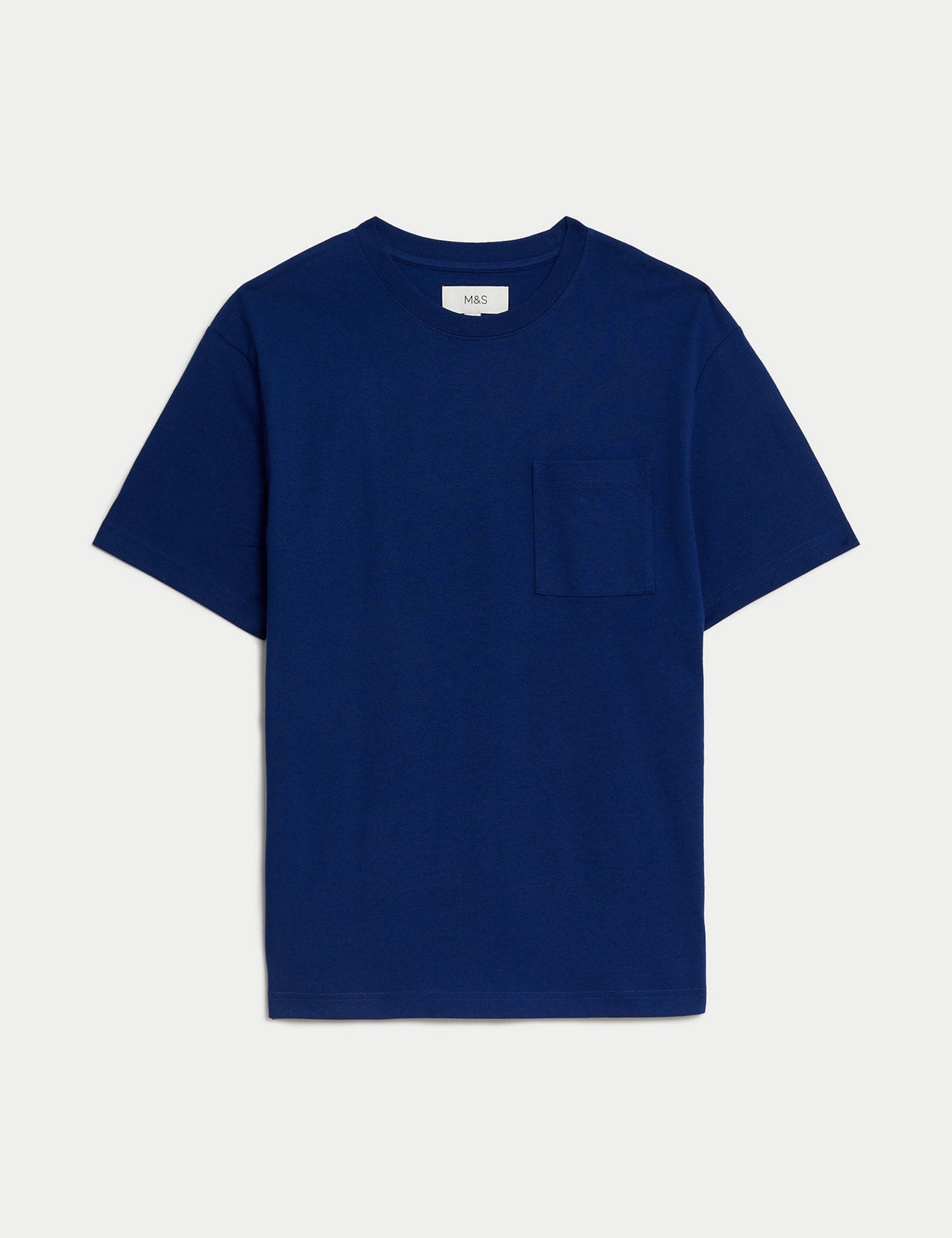 Camiseta de manga corta lisa con bolsillo