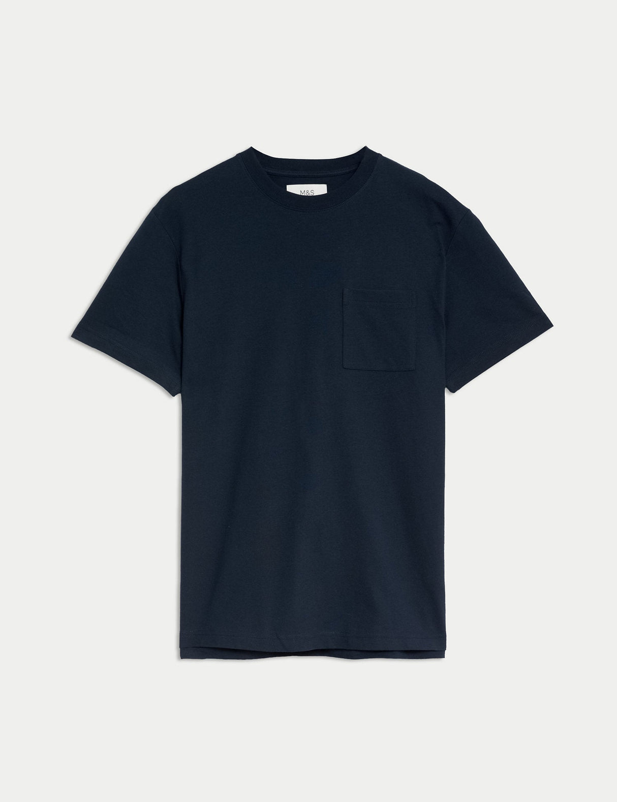 Camiseta de manga corta lisa con bolsillo