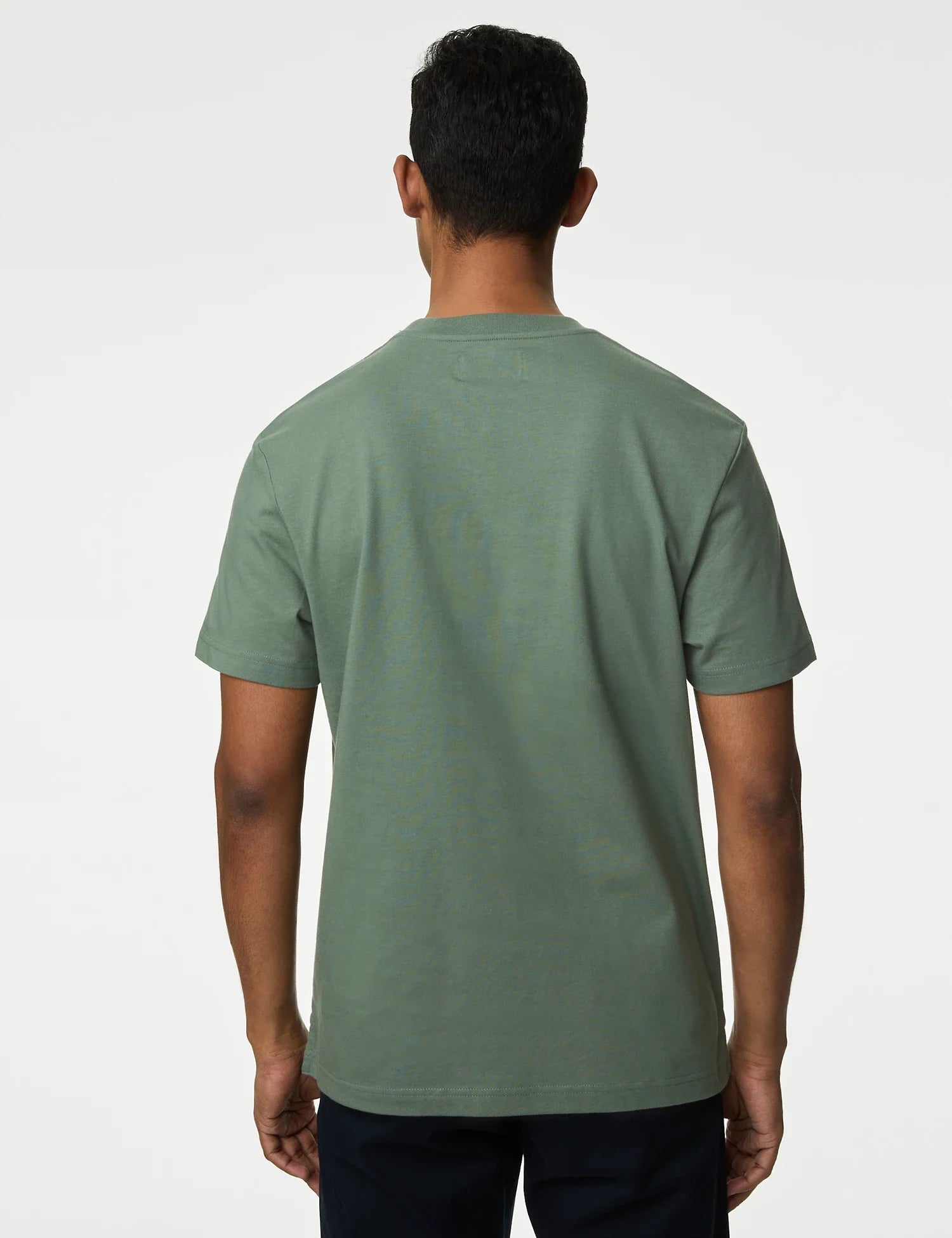 Camiseta de manga corta lisa con bolsillo